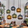 Koyoto Suspension, Boule lumineuse, Suspension Bleu, Or, Vert, 6 lumières