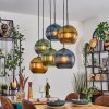 Koyoto Suspension, Boule lumineuse, Suspension Bleu, Or, Vert, 6 lumières