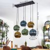 Koyoto Suspension, Boule lumineuse, Suspension Bleu, Or, Vert, 6 lumières