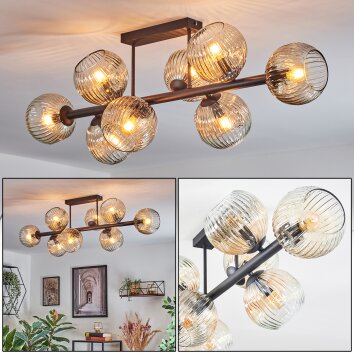 Ripoll Plafonnier, Boule lumineuse Ambre, Clair, 8 lumières