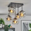 Ripoll Plafonnier, Boule lumineuse Chrome, Clair, Fumé, 5 lumières