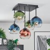 Koyoto Plafonnier, Boule lumineuse Bleu, Vert, Clair, Cuivré, 5 lumières