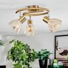 Saire Plafonnier, Spot de plafond Chrome, Laiton, 3 lumières