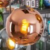 Koyoto Suspension, Boule lumineuse, Suspension Bleu, Or, Cuivré, 6 lumières