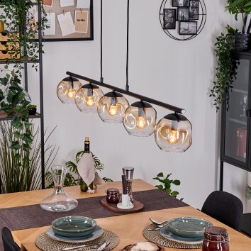 Ripoll Suspension, Boule lumineuse, Suspension Ambre, Clair, 5 lumières