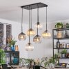Koyoto Suspension, Boule lumineuse, Suspension Ambre, Clair, Fumé, 6 lumières