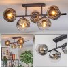 Ripoll Plafonnier, Boule lumineuse Chrome, Clair, Fumé, 5 lumières