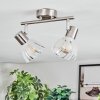 Saire Plafonnier, Spot de plafond Chrome, Nickel mat, 2 lumières