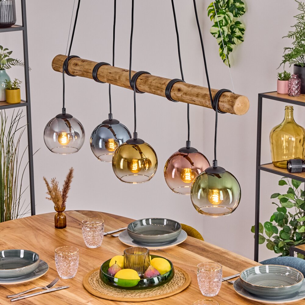 Koyoto Suspension, Boule lumineuse, Suspension Écru, Noir, 5 lumières main product photo