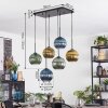Koyoto Suspension, Boule lumineuse, Suspension Bleu, Or, Vert, 6 lumières