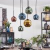 Ripoll Suspension, Boule lumineuse, Suspension Bleu, Or, Vert, Cuivré, 6 lumières