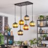 Koyoto Suspension, Boule lumineuse, Suspension Bleu, Or, Vert, Cuivré, 6 lumières