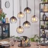 Koyoto Suspension, Boule lumineuse, Suspension Ambre, Clair, Fumé, 6 lumières