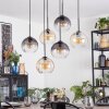 Koyoto Suspension, Boule lumineuse, Suspension Ambre, Clair, Fumé, 6 lumières