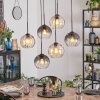 Koyoto Suspension, Boule lumineuse, Suspension Ambre, Clair, Fumé, 6 lumières