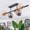 Chehalis Plafonnier, Boule lumineuse Ambre, Fumé, 5 lumières
