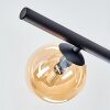 Chehalis Plafonnier, Boule lumineuse Ambre, Fumé, 5 lumières