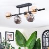 Chehalis Plafonnier, Boule lumineuse Ambre, Fumé, 5 lumières
