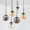 Gastor Suspension, Boule lumineuse, Suspension Ambre, Clair, Fumé, 6 lumières