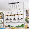 Koyoto Suspension, Boule lumineuse, Suspension Écru, Noir, 5 lumières