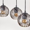 Koyoto Suspension, Boule lumineuse, Suspension Écru, Noir, 5 lumières