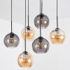 Koyoto Suspension, Boule lumineuse, Suspension Ambre, Fumé, 6 lumières