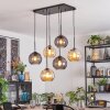Koyoto Suspension, Boule lumineuse, Suspension Ambre, Fumé, 6 lumières