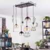 Koyoto Suspension, Boule lumineuse, Suspension Ambre, Clair, Fumé, 6 lumières
