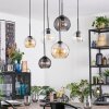 Koyoto Suspension, Boule lumineuse, Suspension Ambre, Clair, Fumé, 6 lumières