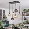 Koyoto Suspension, Boule lumineuse, Suspension Ambre, Clair, Fumé, 6 lumières