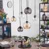 Koyoto Suspension, Boule lumineuse, Suspension Ambre, Clair, Fumé, 6 lumières