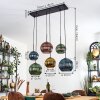 Koyoto Suspension, Boule lumineuse, Suspension Bleu, Or, Vert, Cuivré, 6 lumières