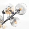 Koyoto Plafonnier, Boule lumineuse Ambre, Clair, Fumé, 8 lumières
