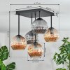 Ripoll Plafonnier, Boule lumineuse Ambre, Fumé, 5 lumières
