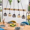 Koyoto Suspension, Boule lumineuse, Suspension Écru, Noir, 5 lumières