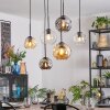 Ripoll Suspension, Boule lumineuse, Suspension Ambre, Clair, Fumé, 6 lumières
