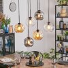Ripoll Suspension, Boule lumineuse, Suspension Ambre, Clair, Fumé, 6 lumières