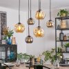 Ripoll Suspension, Boule lumineuse, Suspension Ambre, Fumé, 6 lumières