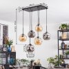 Ripoll Suspension, Boule lumineuse, Suspension Ambre, Fumé, 6 lumières