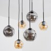 Ripoll Suspension, Boule lumineuse, Suspension Ambre, Fumé, 6 lumières