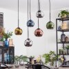 Koyoto Suspension, Boule lumineuse, Suspension Bleu, Chrome, Or, Vert, Cuivré, Fumé, 6 lumières