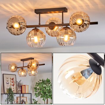 Koyoto Plafonnier, Boule lumineuse Noir, 5 lumières