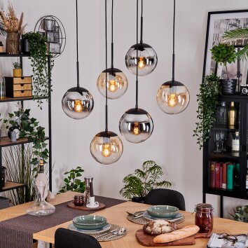 Gastor Suspension, Boule lumineuse, Suspension Noir, 6 lumières