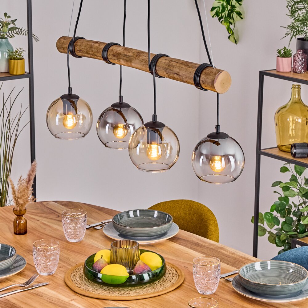 Koyoto Suspension, Boule lumineuse, Suspension Écru, Noir, 4 lumières main product photo