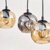 Ripoll Suspension, Boule lumineuse, Suspension Écru, Noir, 4 lumières