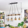 Ripoll Suspension, Boule lumineuse, Suspension Écru, Noir, 4 lumières