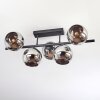 Koyoto Plafonnier, Boule lumineuse Chrome, Fumé, 5 lumières
