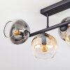Koyoto Plafonnier, Boule lumineuse Ambre, Clair, Fumé, 5 lumières