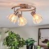 Saire Plafonnier, Spot de plafond Chrome, Nickel mat, 3 lumières