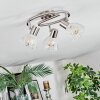 Saire Plafonnier, Spot de plafond Chrome, Nickel mat, 3 lumières